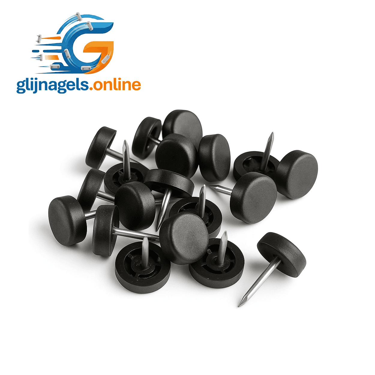 Glijnagel Ø15mm - Kunstof - Zwart - Enkele nagel
