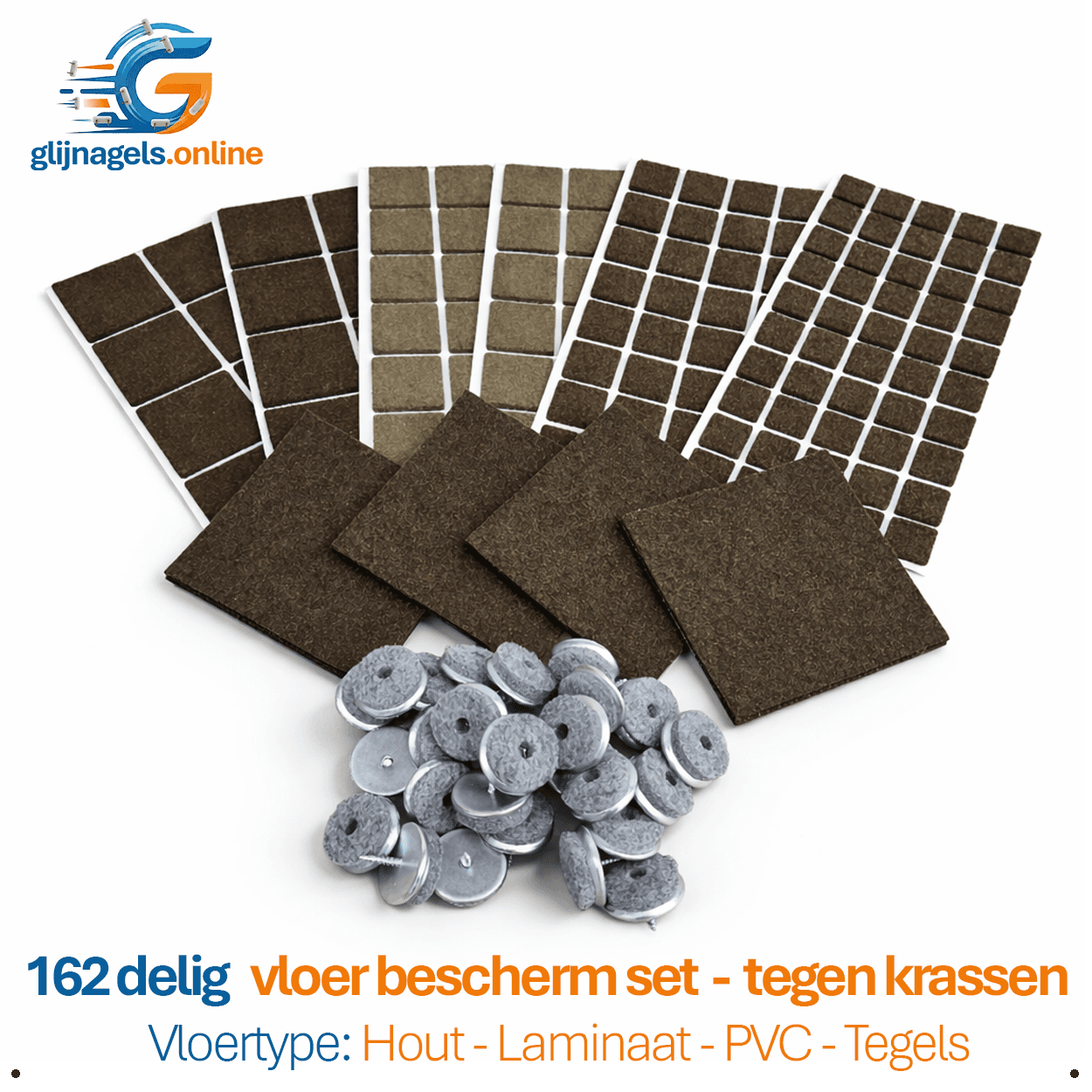 Vloerbescherm Set Compleet – 162-delig – Vilt & Glijders voor Stoelen en Meubels