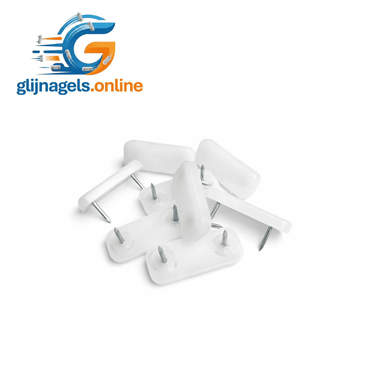 Glijnagel 39x16mm - Kunstof - Naturel - Dubbele nagel