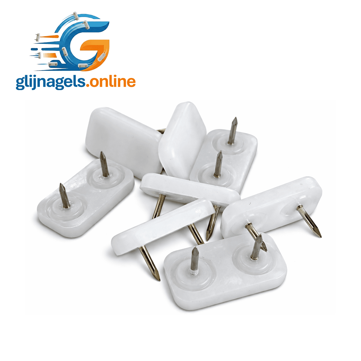 Glijnagel 30x18mm - Kunstof - Naturel - Dubbele nagel